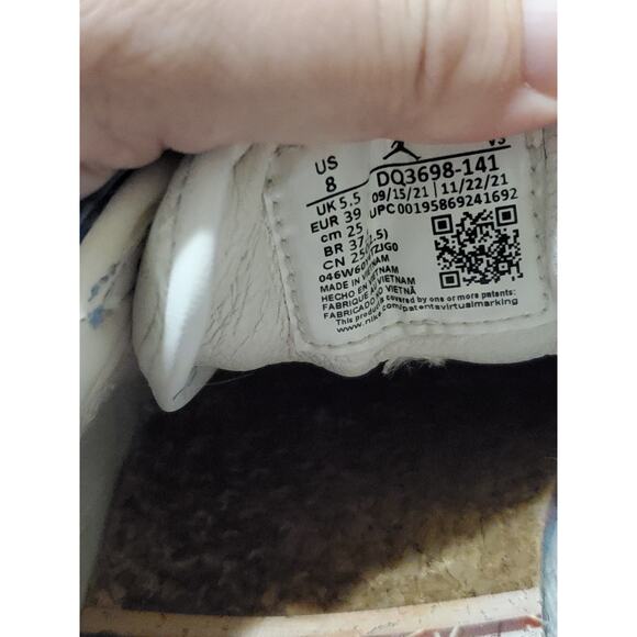 Nike Air Jordan Low Sneakers – White/Blue – Men’s Size 8 (US) – Style Code DQ398 - Picture 3 of 12